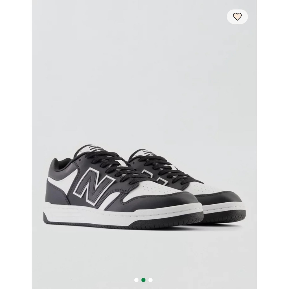 New Balance 480 Kids Size 5 Womens 6.5 Black White Low Top Sneakers New Box